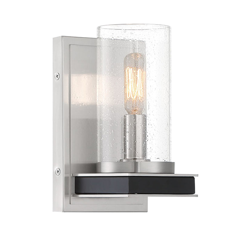 Minka Lavery Cole's Crossing - 1 Light Wall Sconce in Coal with Brushed Nickel (Sconce 5 in W x 8.25 in H)
