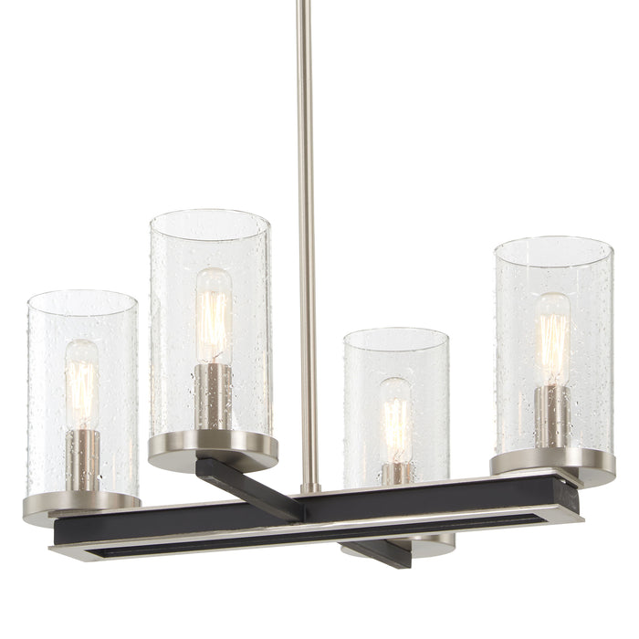 Minka Lavery Cole's Crossing - 4 Light Pendant/Semi Flush in Coal with Brushed Nickel (Pendant 18 in W x 11.75 in H)