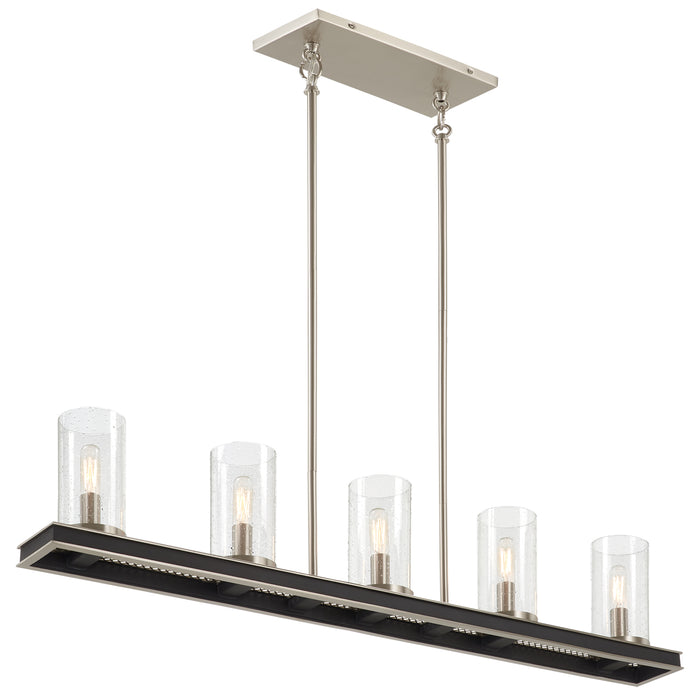Minka Lavery Cole's Crossing - 5 Light Island in Coal with Brushed Nickel ( Island Lights  40 in W x 7.5 in H)