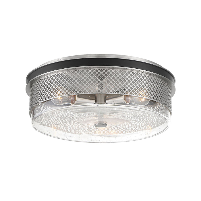 Minka Lavery Cole's Crossing - 3 Light Flush Mount in  Coal with Brushed Nickel (Flush Mount  in W x  in H)