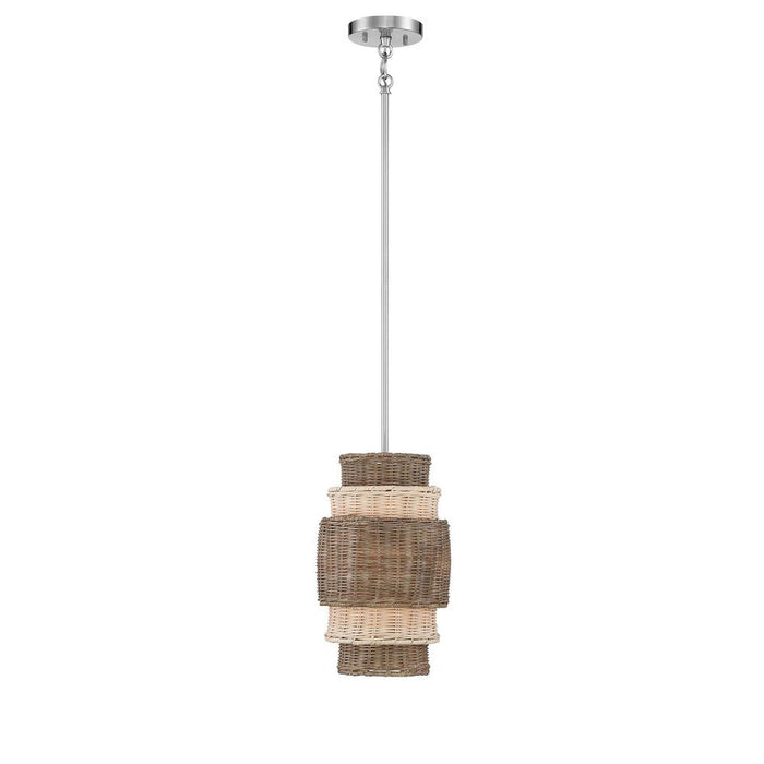 Minka Lavery Montauk Bay 1 Light Pendant with Brushed Nickel Finish (Pendant 10 in W x 26 in H)
