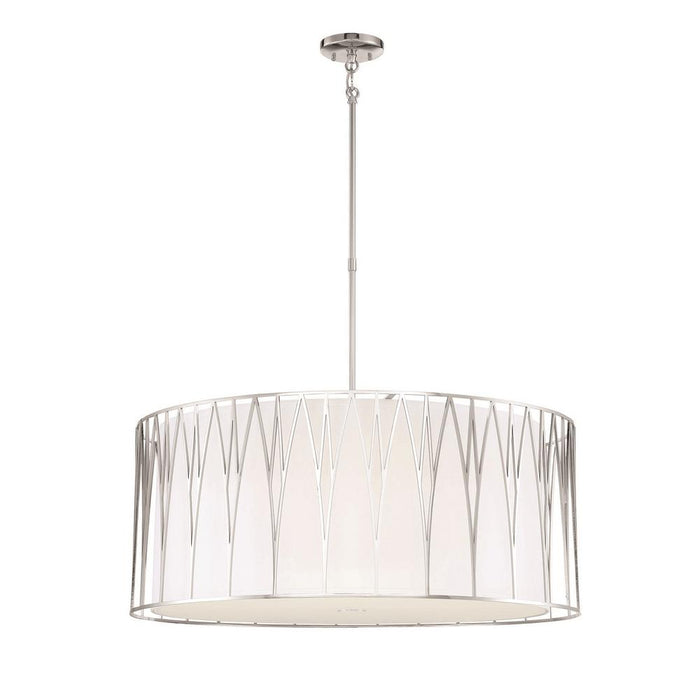 Minka Lavery Regal Terrace 6 Light LED Pendant with Poslished Nickel Finish (Pendant 32 in W x 27 in H)