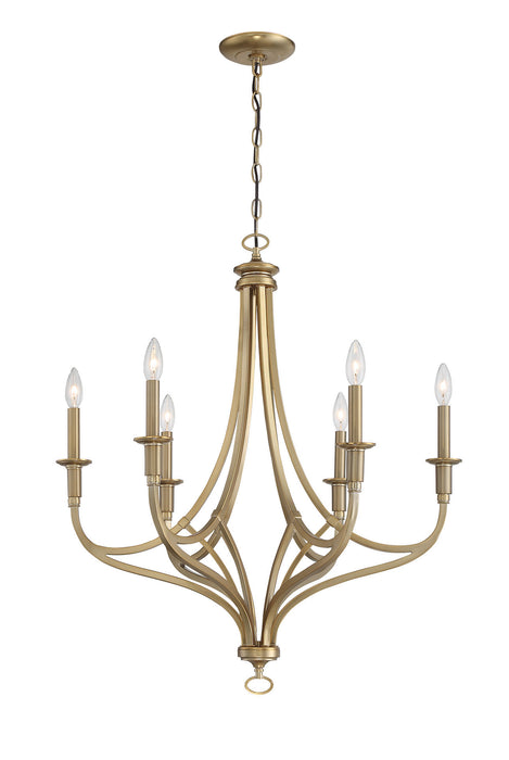 Minka Lavery Covent Park 6 Light Chandelier with a Brushed Honey Gold Finish (Chandelier 28 in W x 32 in H)