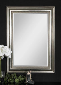 Uttermost Stuart Mirror | Decorative Silver Beaded Wall Mirror — ALCOVE