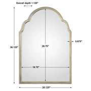 Uttermost Brayden Petite Arch Mirror | Silver Arch Wall Mirror - ALCOVE LIGHTING