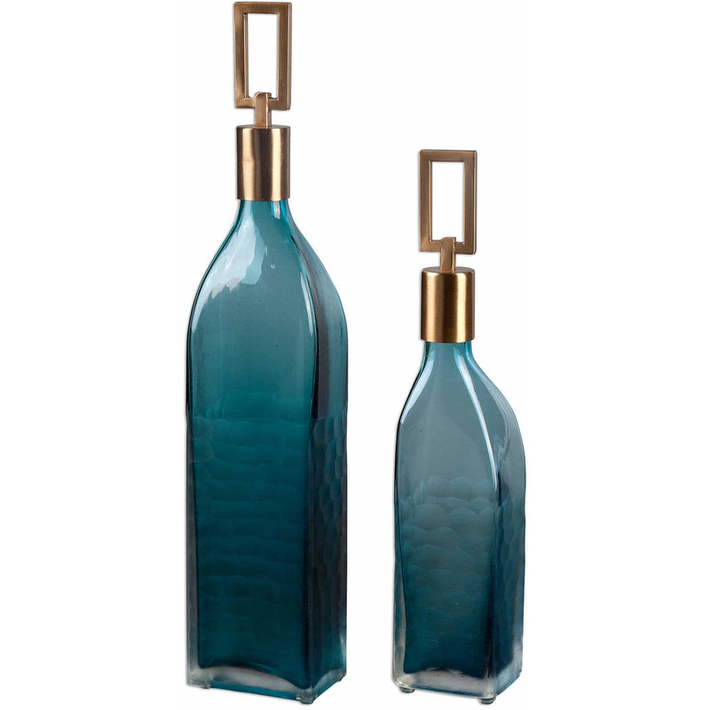 Uttermost 20076 Annabella Teal Glass Bottles 