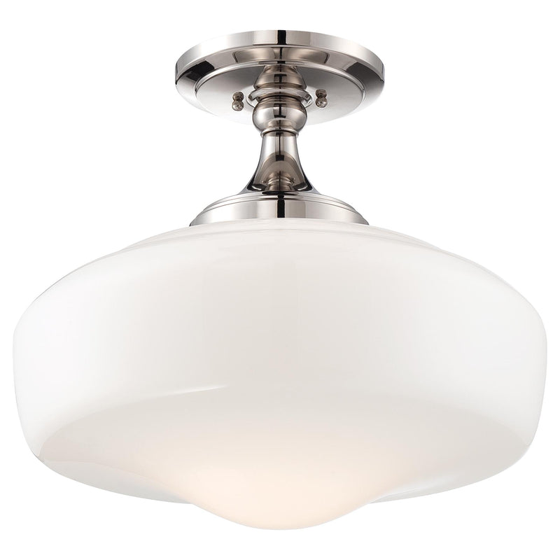 Minka Lavery 2259-613 1 Light Polished Nickel Semi Flush Mount