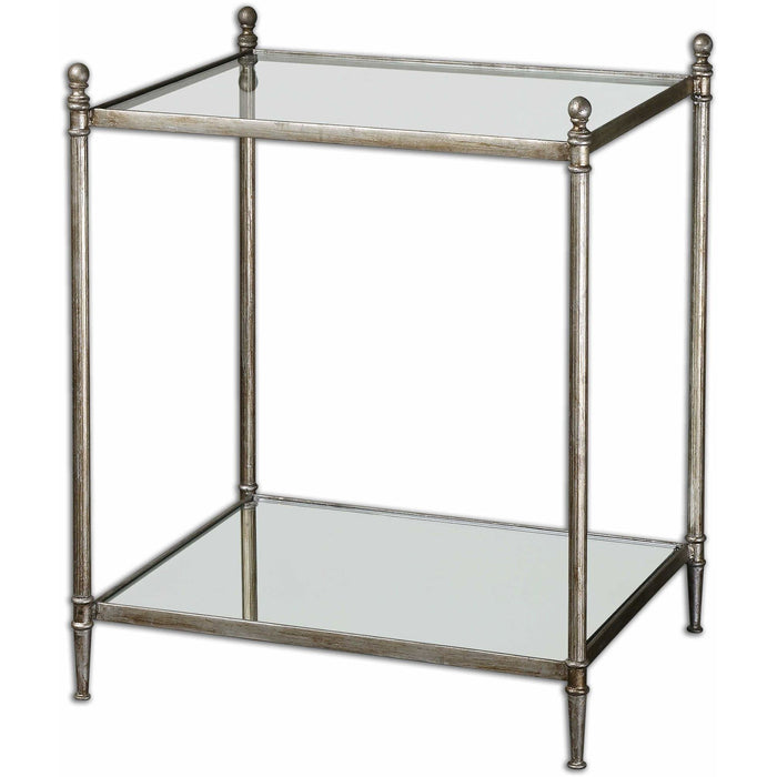 Uttermost 24282 Gannon Mirrored Glass End Table