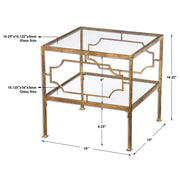 Uttermost 24477 Genell Gold Cube Table - ALCOVE LIGHTING