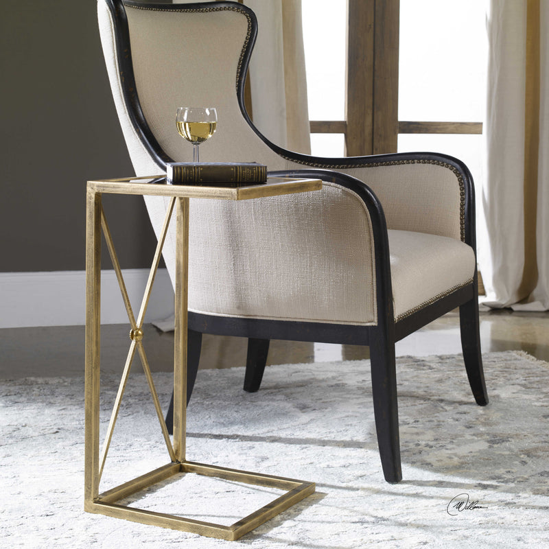 Uttermost Zafina Accent Table | Gold Side Table - ALCOVE LIGHTING