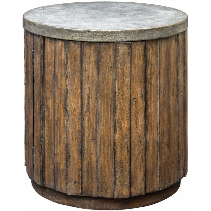 Uttermost 25779 Maxfield Wooden Drum Accent Table