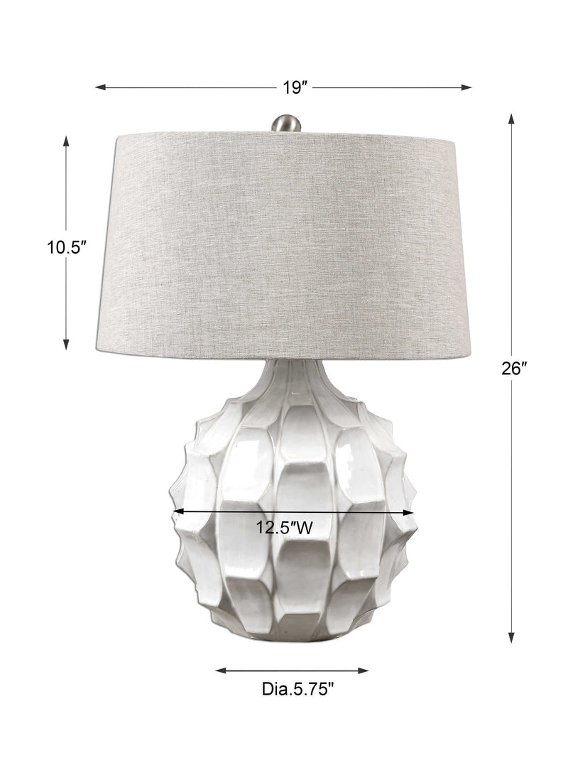Uttermost 27052 Guerina Scalloped White Table Lamp - ALCOVE LIGHTING