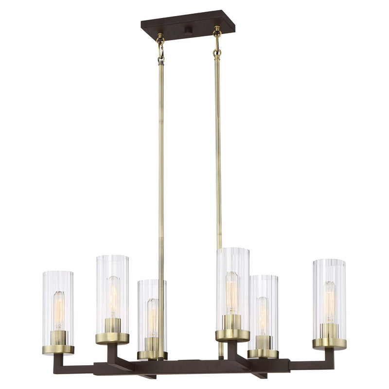 Minka Lavery 3046-560 Ainsley Court 6 Light Aged Kinston Bronze Island Light