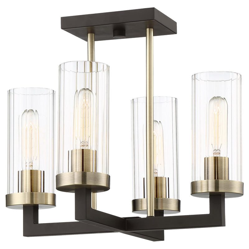 Minka Lavery 3049-560 Ainsley Court 4 Light Aged Kinston Bronze Semi Flush Mount