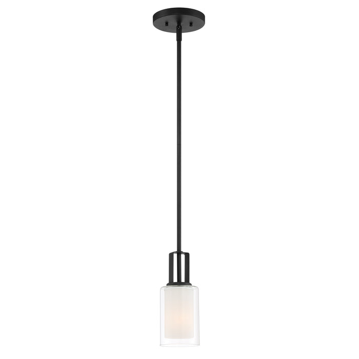 Minka Lavery Parsons Studio - Mini Pendant in Sand Coal Finish with Clear and Etched White Glass (Pendant 4.25 in W x 10 in H)