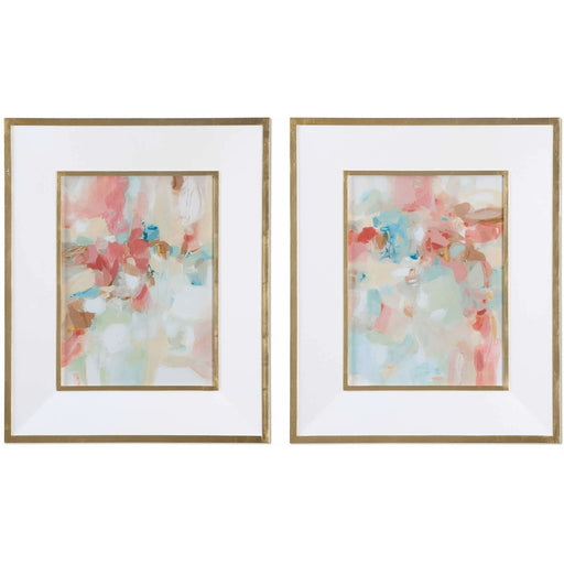 Uttermost 41557 A Touch Of Blush and Rosewood Fences Framed Art Prints Set of 2