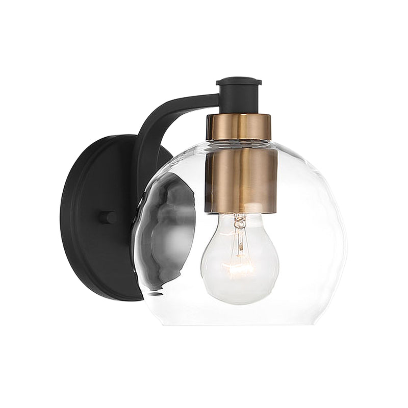 Minka Lavery Keyport 1 Light Bath Light with Sand Coal Natural Brass Finish and Banded Glass (Bath Light 20 in W x 14.25 in H) - ALCOVE LIGHTING