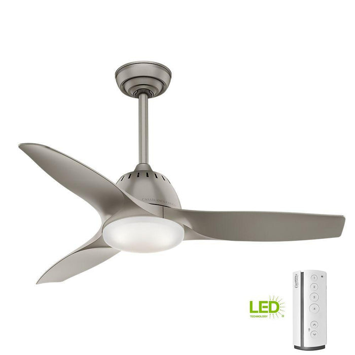 Casablanca 59150 Wisp 44" 3 Blade LED Ceiling Fan Pewter with Remote Control