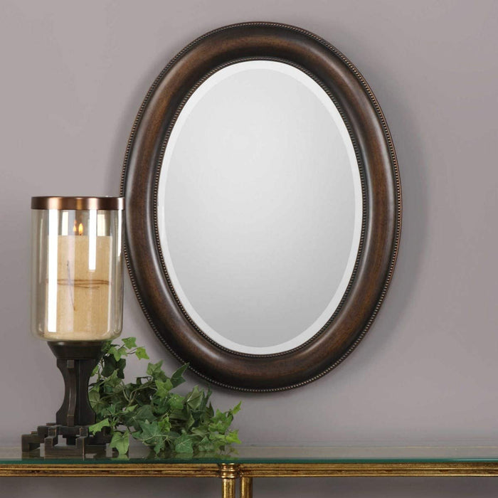 Moss + Fig Oakes Dark Bronze Oval Mirror | Wall Mirror in Dark Bronze Finish