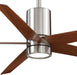 Minka Aire Symbio 56 in. LED Indoor Nickel Ceiling Fan with Walnut Blades - ALCOVE LIGHTING