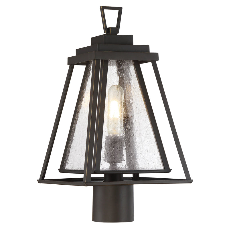 Minka Lavery Sleepy Hollow 1 Light Post Mount Fixture with Dakota Bronze Finish and Clear Seeded Glass (Post Mount Fixture 9.25 in W x 17.13 in H)