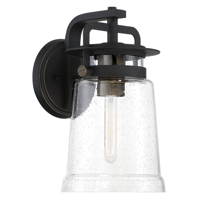 Minka Lavery Maribel Heights 1 Light Wall Mount with Sand Coal and Gold Highlights Finish with Clear Seeded Glass (Wall Mount Light 6.5 in W x 12.38 in H) - ALCOVE LIGHTING