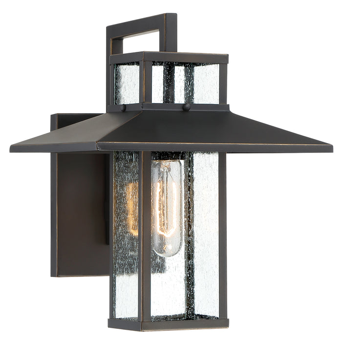 Minka Lavery Danforth Park - 1 Light Wall Mount in Oil Rubbed Bronze with Gold Highlights Finish and Clear Seeded Glass (Wall Mount in 10 W x 12.63 in H)