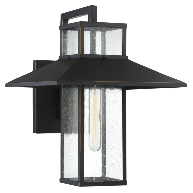 Minka Lavery Danforth Park - 1 Light Wall Mount in Oil Rubbed Bronze with Gold Highlights Finish and Clear Seeded Glass (Wall Mount in 12 W x 15.63 in H)
