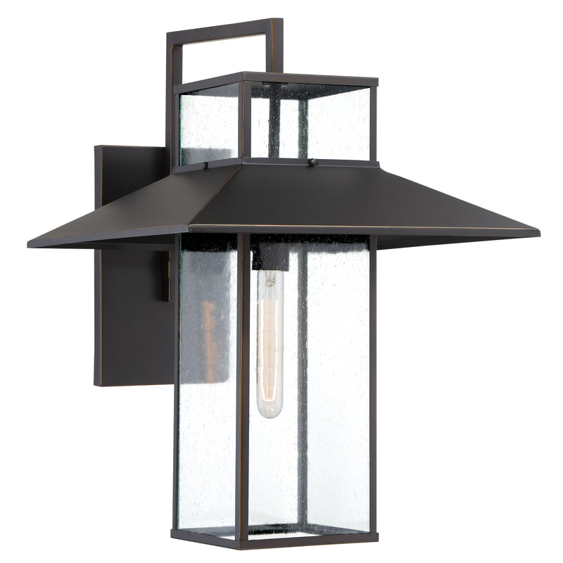 Minka Lavery Danforth Park - 1 Light Wall Mount in Oil Rubbed Bronze with Gold Highlights Finish and Clear Seeded Glass (Wall Mount in 16 W x 22 in H)