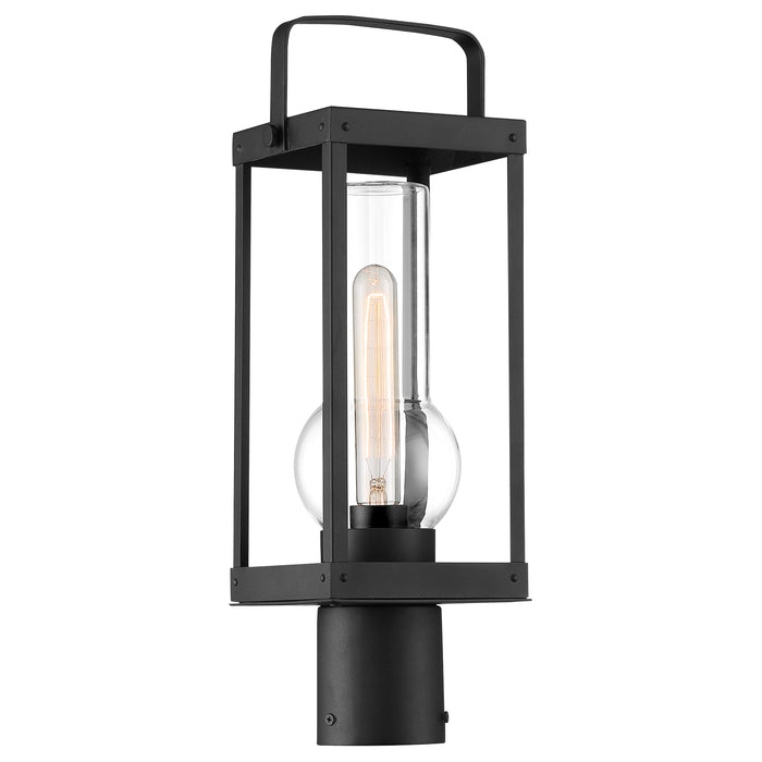 Minka Lavery Sullivans Landing - 1 Light Post Mount in Sand Coal Finish with Clear Glass Shade (Wall Mount Light 6.38 in W x 18.5 in H)