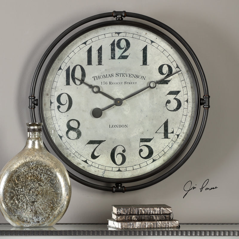 Uttermost 06449 Nakul Industrial Wall Clock 