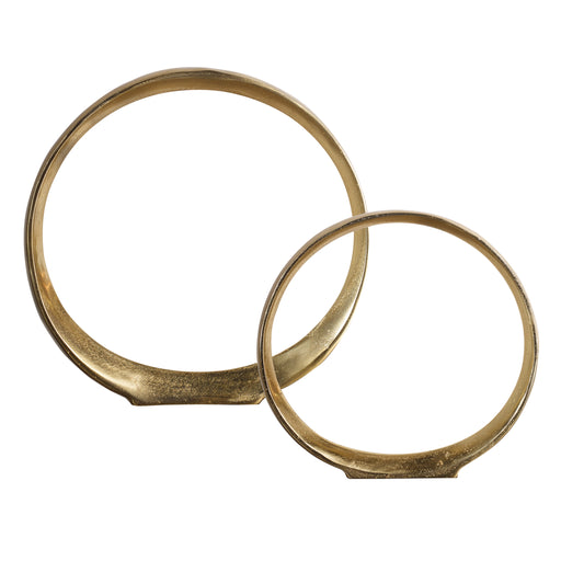Uttermost 18961 Jimena Gold Ring Sculptures Set of 2