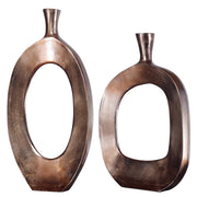 Uttermost 18965 Kyler Textured Bronze Vases Set of 2