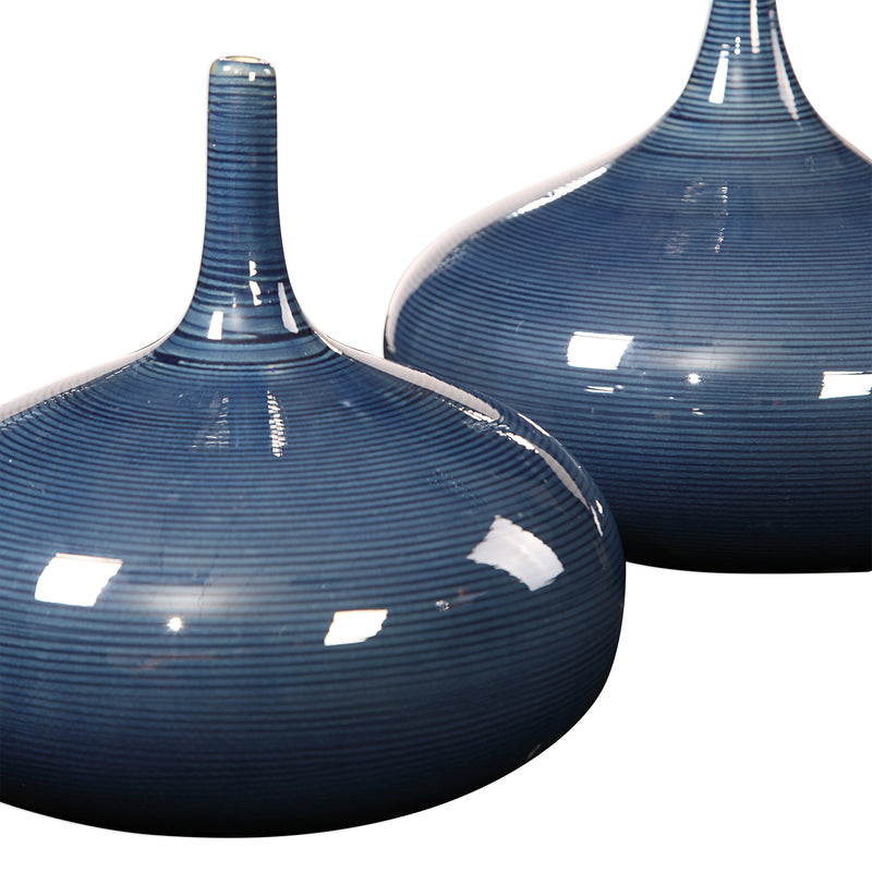Uttermost 18988 Zayan Blue Vases, Set of 2