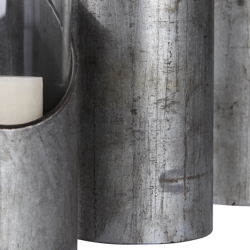 Uttermost 17518 Karter Iron & Glass Candleholders Set of 3