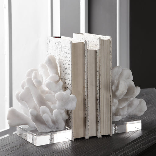 Uttermost 17549 Charbel White Bookends, Set of 2