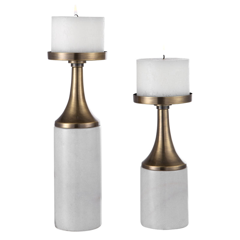Uttermost 17546 Castiel Marble Candleholders, Set of 2