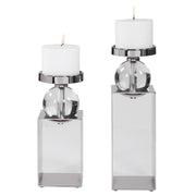 Uttermost 17561 Lucian Nickel Candleholders, Set of 2