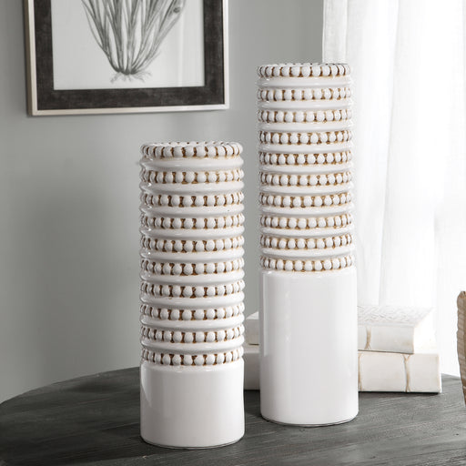 Uttermost 17570 Angelou White Vases, Set of 2