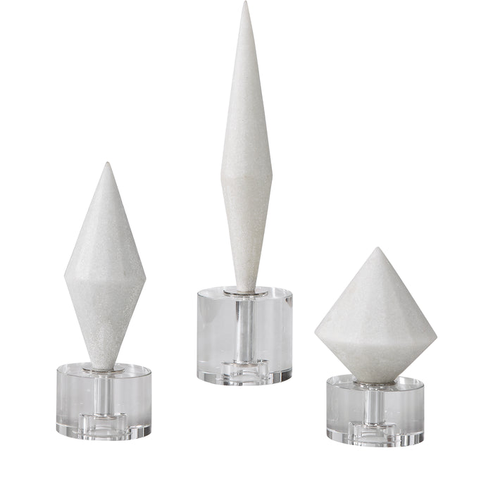 Uttermost 17580 Alize White Stone Sculptures Set of 3