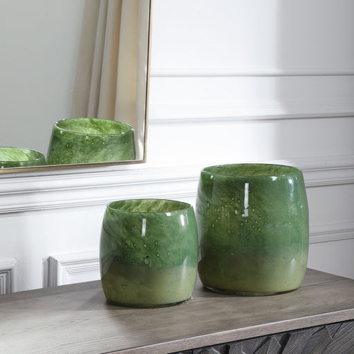 Uttermost 17845 Matcha Green Glass Vases, Set of 2
