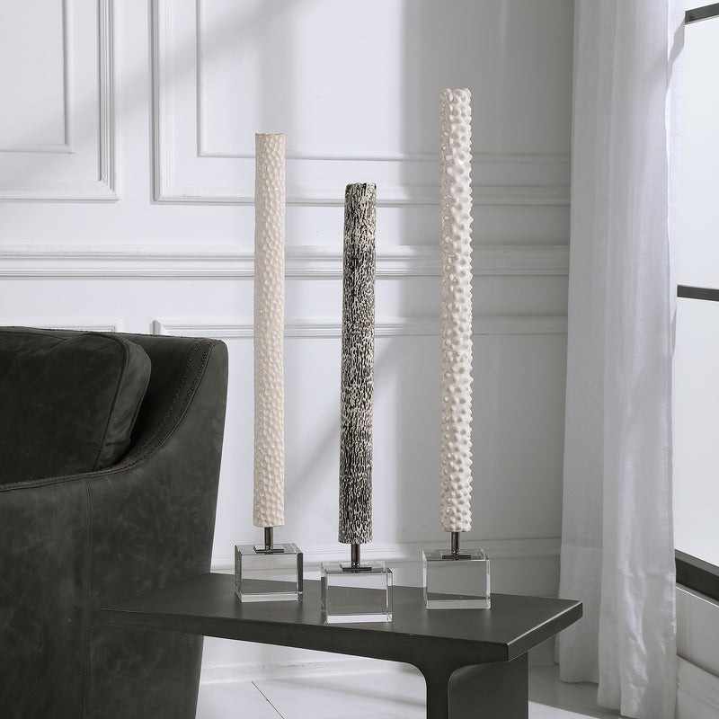 Uttermost 17869 Makira Cylindrical Sculptures, Set of 3
