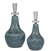 Uttermost 17842 Almera Dark Teal Bottles, Set of 2