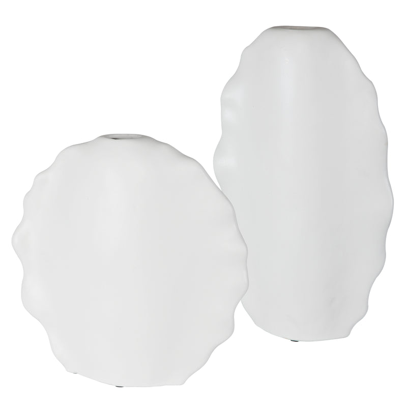 Uttermost Ruffled Feathers Modern White Vases
