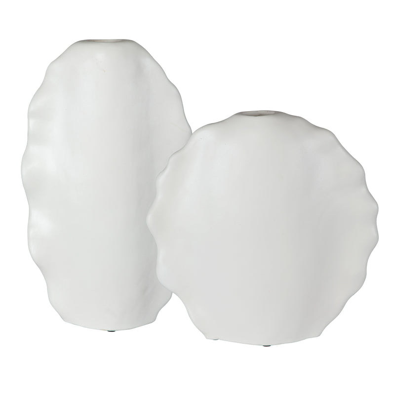 Uttermost Ruffled Feathers Modern White Vases