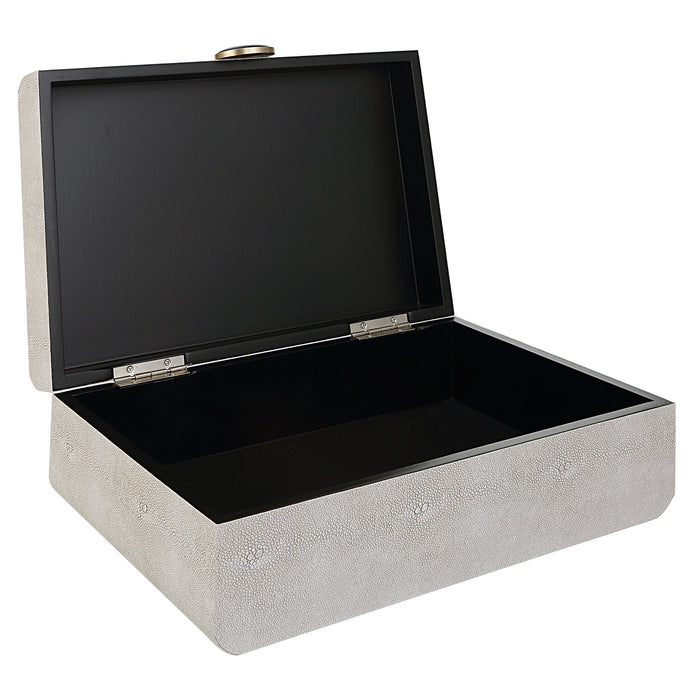 Uttermost Lalique White Shagreen Box