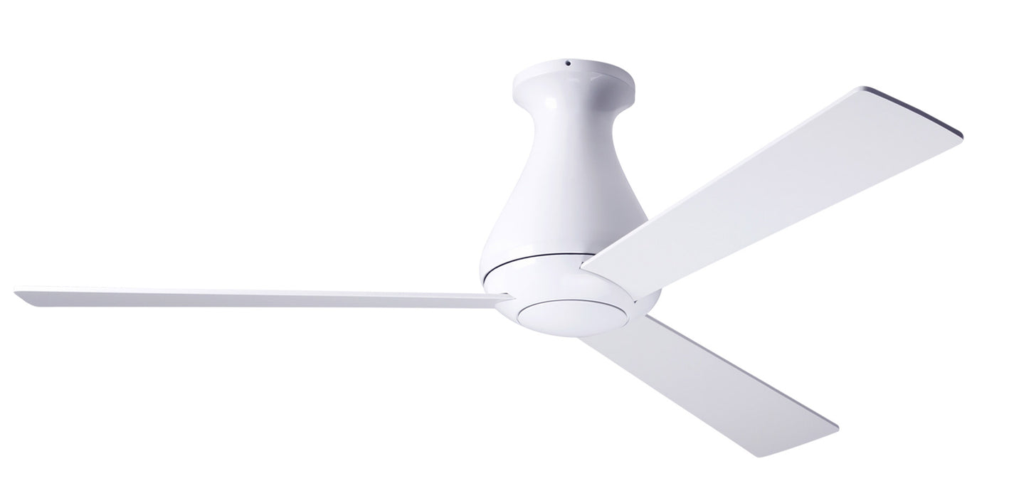 Modern Fan Company Altus Gloss White 52" Flush Ceiling Fan with Remote Control