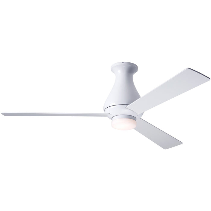 Modern Fan Altus Gloss White 52" Flush Mount Ceiling Fan with White Blades and Remote Control - ALCOVE LIGHTING
