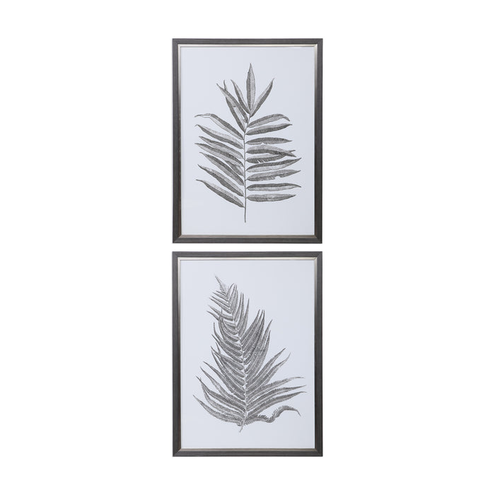 Uttermost 33685 Silver Ferns Framed Prints Set of 2