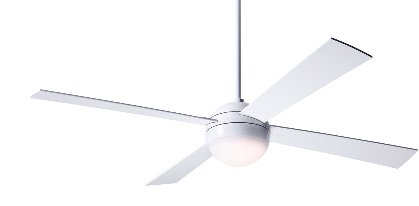 Modern Fan Company Ball LED 52 in. Gloss White Ceiling Fan with White Blades - ALCOVE LIGHTING